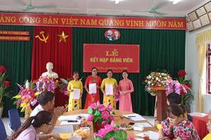Lễ kết nạp Đảng viên ngày 09/07/2021  của Chi bộ Trường mầm non 10-10 thị trấn Thất Khê, Tràng Định, Lạng Sơn