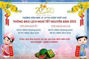 THÔNG BÁO LỊCH NGHỈ TẾT NGUYÊN ĐÁN 2023 !